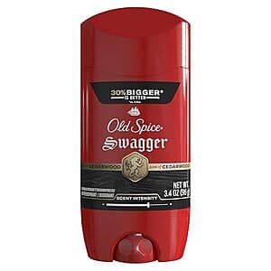 3.4-Oz Old Spice Men's Antiperspirant Solid Deodorant (Swagger w/ Cedarwood) $3.50 w/ S&S