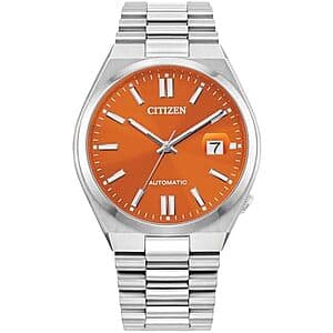 40mm Citizen Men's Automatic Tsuyosa Sport Luxury Orange Dial Watch $237.50 + Free S&H