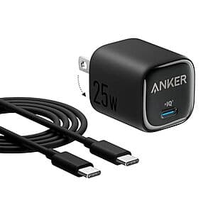 Prime Members: Anker 25W USB-C Wall Charger Block w/ 5' USB-C Cable (Various) $10 + Free S&H