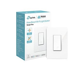 Kasa HS200 Smart Wi-Fi Single Pole Light Switch (Neutral Wire Required, White) $10.50