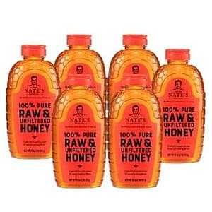 6-Pack 32-Oz Nate's 100% Pure, Raw & Unfiltered Honey (Squeeze Bottle) $29 + Free Shipping w/ Prime