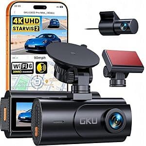GKU 4K D600 Pro Max Dual Dash Cam Front & Rear Camera w/ STARVIS 2 Sensor $55 + Free S&H