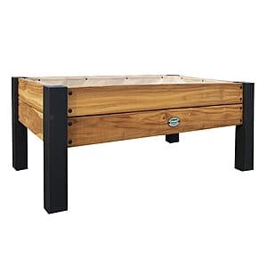 48"x28" Backyard Discovery Teak Wood Raised Garden Planter Box w/ Galvanized Steel Legs $44 + Free Shipping