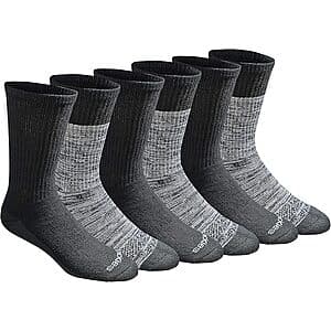 6-Pairs Dickies Men's Dri-Tech Essential Moisture Control Crew Socks (Large, Free Run) $8.90