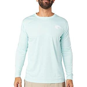 Costa Del Mar Mens Tech Crew Performance Long Sleeve Shirt (Mint) from $12.55