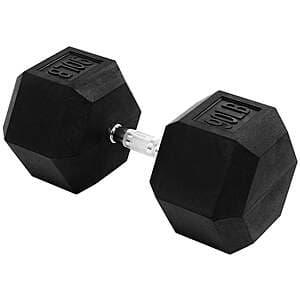 90 lb BalanceFrom Rubber Encased Hex Dumbbell (Single, Black) $50 + Free Shipping
