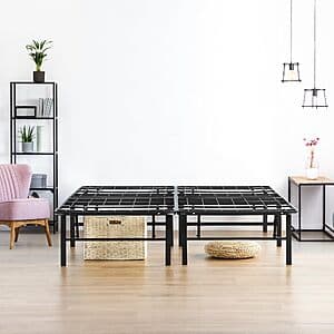 PrimaSleep 14" Foldable Metal Platform Bed Frame: King $35 or Full $31