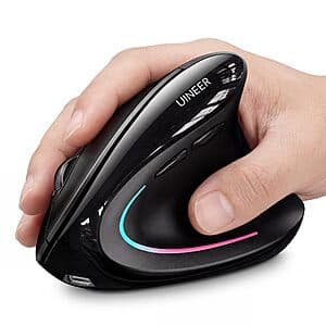 Uineer Vertical Ergonomic 3-Device Mouse $11.50