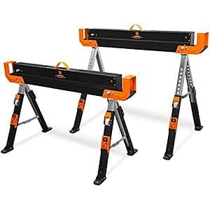 2-Pk WEN Height Adjustable Steel Saw Horse (1300lb Capacity, WA1302) $50.20 + Free S&H
