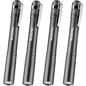 4-Count WORKPRO LED Aluminum Pen Flashlight Set (Various Colors) from $7.65
