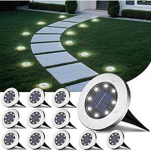 Prime Members: 12-Count INCX Solar Outdoor Waterproof Lights (Cold) $14.80 + Free Shipping