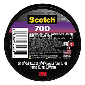 Scotch Vinyl 700 Electric Black Tape (3/4"x66') $1.90 w/ Subscribe & Save