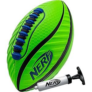 10.5" Nerf Spiral Grip Football w/ Pump (Green/Black) $12.50