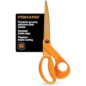 9" Fiskars Titanium Shop All Purpose Serrated Scissor (Orange) $17.25