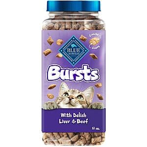 12-Oz Blue Buffalo Bursts Crunchy Cat Treats (Chicken Liver & Beef) $4.25 w/ Subscribe & Save