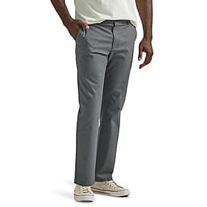 Lee Men's Extreme Motion Flat Front Slim Straight Pants w/ Wrinkle Resist $14