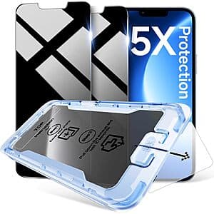2-Pack SmartDevil Privacy Tempered Glass Screen Protectors for Apple iPhone 12-16 $4.85