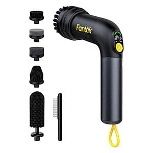 Fanttik G9 Handy Cordless Electric Spin Scrubber w/ 5 Brush Heads & LED Display $36 + Free S&H