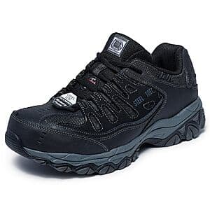 Skechers Men's Cankton Steel Toe Lace Up (Black/Charcoal) $49 + Free S&H