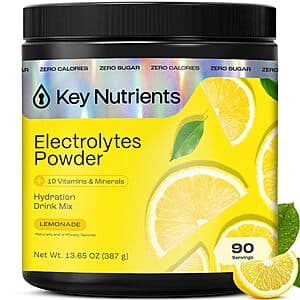 Prime Members: 13.65-Oz KEY NUTRIENTS Electrolytes Powder (Lemonade) $12 w/ S&S + Free S&H