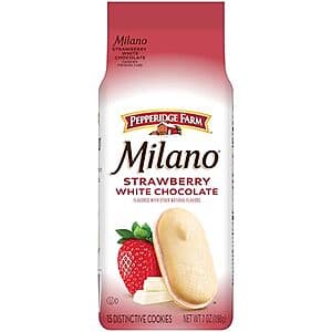 7-Oz Pepperidge Farm Milano White Chocolate Strawberry Flavored Cookies $3 w/ S&S