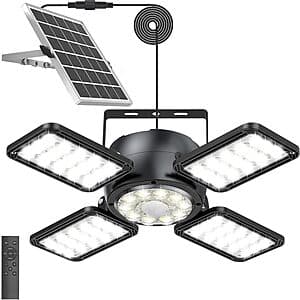 INXPHY Indoor/Outdoor Motion Sensor Shed Light w/ Solar Panel $22.95