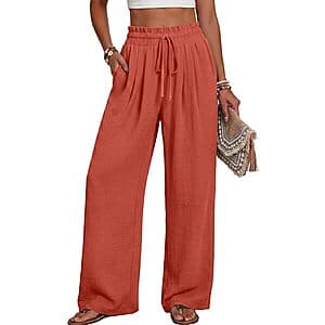 Lepunuo Women's High Waisted Wide Leg Palazzo Pants w/ Pockets (Various) $8