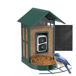 Prime Members: Soliom 5W Solar Powered Bird Feeder w/ Camera & AI Species Identifier $39 + Free Shipping