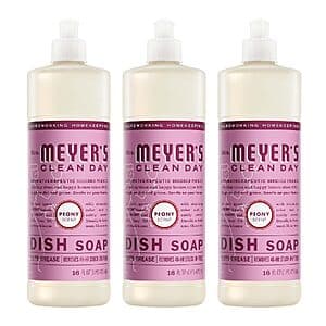 Select Accounts: 3-Pk 16-Oz Mrs. Meyer's Clean Day Liquid Dish Soap (Peony) $10.10 w/ S&S