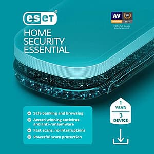 1-Yr ESET Home Security Essential 2026 for 3 Devices (Digital Delivery) $10 & More