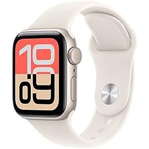 40mm Apple Watch SE 3 GPS Smartwatch (S/M, Starlight Aluminum Case/Sport Band) $190 + Free S&H