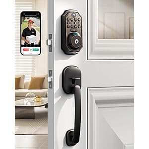 ARPHA 5-in-1 Wi-Fi Smart Deadbolt Lock w/ Camera, Fingerprint & Keypad $65 + Free S&H