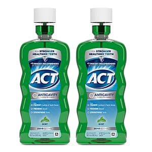 Select Accounts: 2-Pk 18-Oz ACT Anticavity Fluoride Mouthwash (Mint) $4.35 w/ S&S