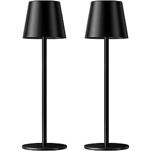 Prime Members: 2-Pk Kakanuo 5000mAH Cordless Rechargeable Table Lamps (Black) $10 + Free S&H