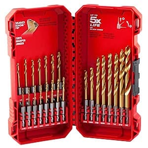 23-pc Milwaukee SHOCKWAVE IMPACT DUTY Titanium Twist Drill Bit Set $23 Shipping is free