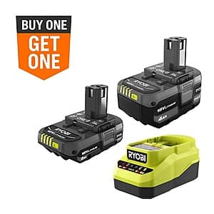 RYOBI ONE+ 18V Li-Ion Starter Kit (4Ah & 2Ah Batteries & Charger) + Bonus Tool $99 + Free Shipping