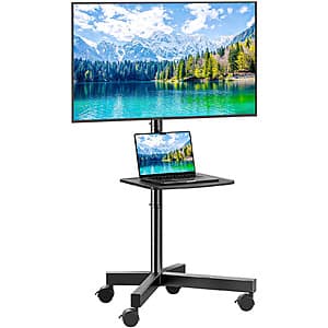 Perlesmith Mobile Rolling 26"-60" TV Stand Cart $24.30 + Free S&H