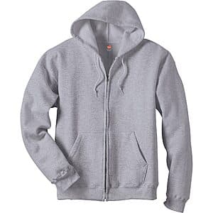 Men's Hanes EcoSmart Fleece Full-Zip Hoodie Sweatshirt (Light Steel) $9