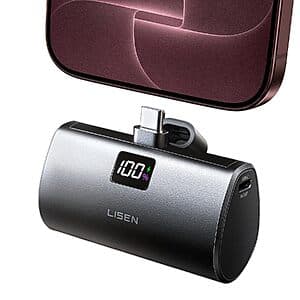 6800mAh 22.5W Lisen USB-C Capsule Mini Portable Charger $16