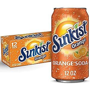 12-Pack 12-Oz Sunkist Orange Soda $4.75 w/ S&S