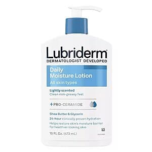 16-Oz Lubriderm Daily Moisture Hydrating Body & Hand Lotion w/ Vitamin B5 $4.80 w/ S&S