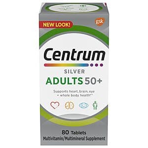 Select Accounts: 80-Count Centrum Silver Adults 50+ Multivitamin Tablets $0.70 w/ Subscribe & Save
