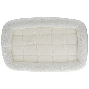 White MidWest Homes for Pets 24-inch cushioned pet bed designed to fit standard dog carriers and travel crates.