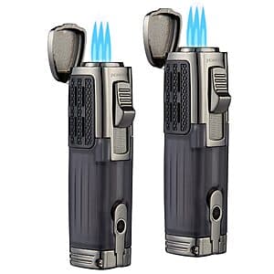 Prime Members: 2-Pack Tomolo Triple Jet Flame Refillable Butane Lighters $11.85 + Free Shipping