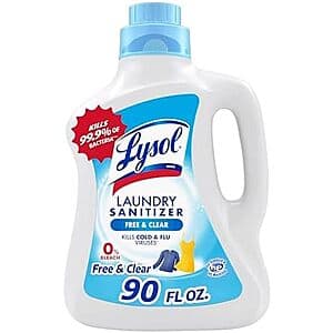 90oz Lysol Laundry Sanitizer Odor Eliminator (Free & Clear) 5 for $34.20 w/ Subscribe & Save + Free Shipping