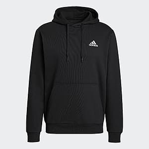 adidas Men's Essentials Fleece Hoodie (Black/White) $13 + Free S/H