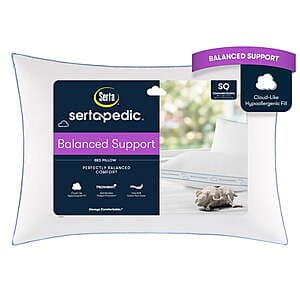 Sertapedic Balanced Support Bed Pillow: King $6.90, Standard/Queen $4.90