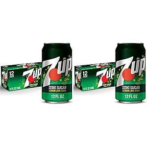 24-Pack 12-Oz 7UP Zero Sugar Lemon Lime Soda $9.50 w/ S&S