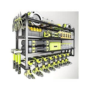 4-Tier Garage Storage Cordless Tool Organizer w/ 8-Slots $29 + Free Shipping w/ Prime