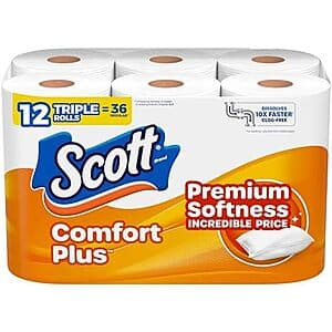 12-Count 231-Sheets Scott Scott ComfortPlus Toilet Paper $11.20 w/ S&S